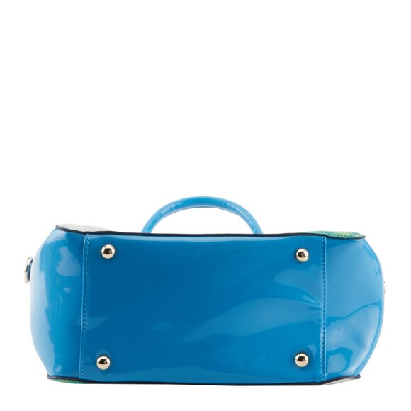 La Philipe Handbag "Blue In Bahamas" 100% Vegan Leather, Hand Designed - Picture 5 of 5